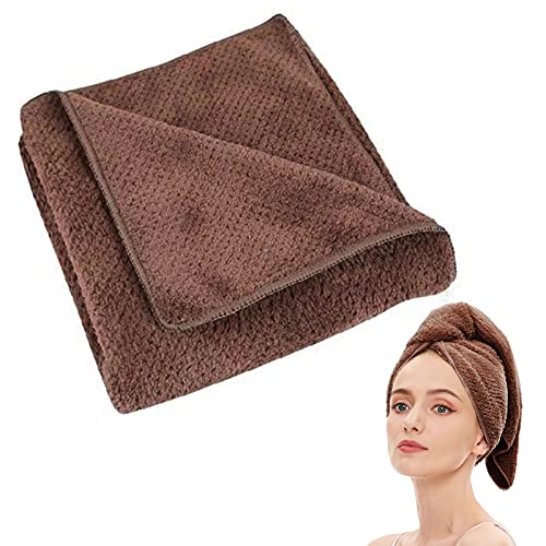 Microfiber Hair Towel Quick Dry Hair Towel Hair Drying Towels Suitable for All Kinds of Hair Ultra Absorbent Long and Thick Hair 19X39inch Dark Brown (1pcs) - color: Dark Brown, size: 40.00" x 20.00"
