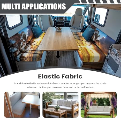 RV Dinette Cushion Covers Camper Dinette Cushion Covers, Sunset Palm Tree RV Seat Cover Couch Covers Sofa Seat Protector Non-Slip Stretchable Sofa Protector, for Camper Car Bench Cover - color: Sunset Palm Tree