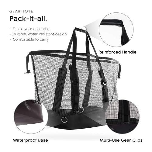 MISSION Boat Gear CASSI Heavy-Duty Outdoor Tote and Waterproof Marine-Grade Mesh Boat Bags - color: Black, size: 170 Liter