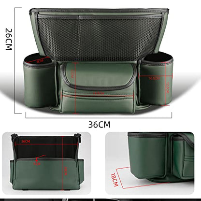 Car Pocket Handbag Holder - Leather Seat Back Organizer Barrier for Backseat Pet & Kids (Black with Tissue Box) - color: Black with Tissue Box