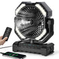 20000mAh Portable Misting Fan, USB Rechargeable Camping Fan with LED Light, Battery Operated for Outdoor, Tents, Beach, Travel - 250mL Water Tank & Hook Included, Black. - color: Black