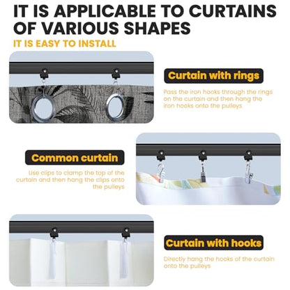 Flexible Ceiling Curtain Track Ceiling Mount, Curved Curtain Rod, Sliding Curtains Track, Room Divider, Shower Curtain Rod, Wall Divider, 16.4 FT/ 5 M, Black - color: Black, size: 5 M/ 16.4 FT