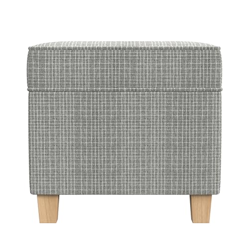 HomePop 18" Classic Square Storage Ottoman - Sage Mini Grid Pattern - color: Sage Mini Grid Pattern