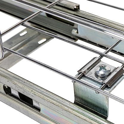 Household Essentials Glidez Multipurpose Chrome-Plated Steel Pull-Out/Slide-Out Storage Organizer for Cookware and Bakeware - Fits Standard Size Cabinet or Shelf, Chrome - size: 5" - Extended, style: Single Tier