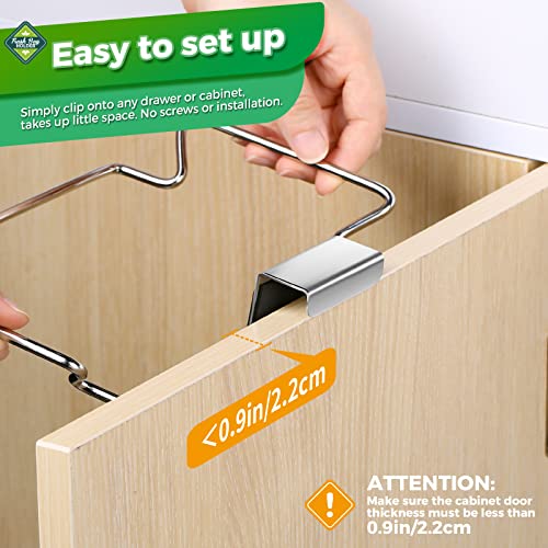 Trash Bag Holder,2 Pack | for Cabinet Door and Cupboards,Stainless Steel,Plastic Bag Holder Under Sink,Use for Kitchen,Bathroom,Camper - color: Silver