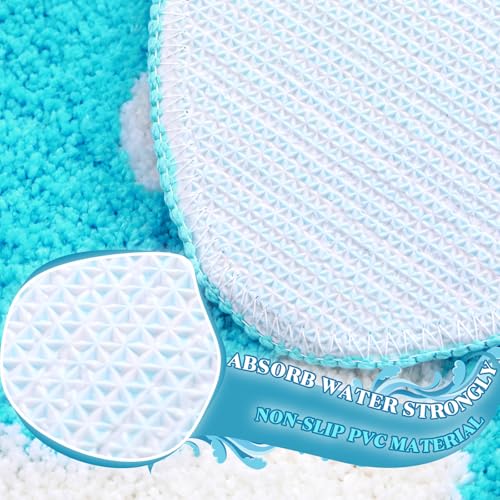 Drydiet Surfboard Bathroom Rug Summer Beach Door Mat Bath Mat for Shower Bathroom Decoration Surfboard Wave Non Slip Washable Bath Rug for Shower - style: Surfboard