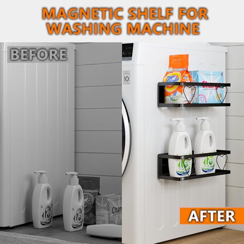 Magnetic Stanley Cup Holder Fits Stanley 20/30/40 oz & Yeti Tumblers, No-Drill Refrigerator Tumbler Organizer with Hook, Strong Fridge Cup Rack for Kitchen, Office, RV, Ideal Gift(Black)