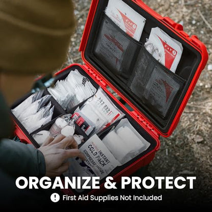 NANUK 920 Waterproof First Aid Box Empty with Lid Organizer & Dividers – Durable Medical First Aid Organizer Case, IP67-Rated, Dustproof, Impact-Resistant, Floats (16.7” x 13.4” x 6.8”) – Red - size: 920 Empty – w/ Organizers