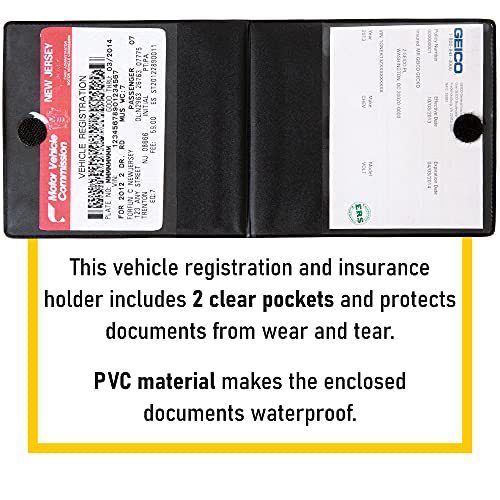 CANOPUS Car Registration and Insurance Holder, Car Document Holder, Vehicle Registration and Insurance Card Holder, Wallet for Auto, Trailer, Motorcycle, Truck, Vehicle Paperwork Organizer (2 Pack) - size: Jeep
