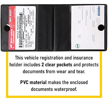 CANOPUS Car Registration and Insurance Holder, Car Document Holder, Vehicle Registration and Insurance Card Holder, Wallet for Auto, Trailer, Motorcycle, Truck, Vehicle Paperwork Organizer (2 Pack) - size: SUV