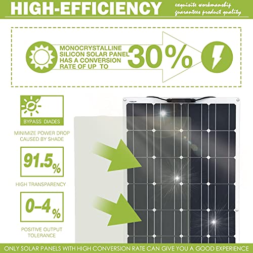 1600 Watt Solar Panel Kit, 4×400 Watt Flexible Solar Power Panel Photovoltaic Module with 40A Solar Charge Controller & Inverter Monocrystalline Solar Panel for Camping Off Grid Battery Charging Boat - color: 1600 Watt