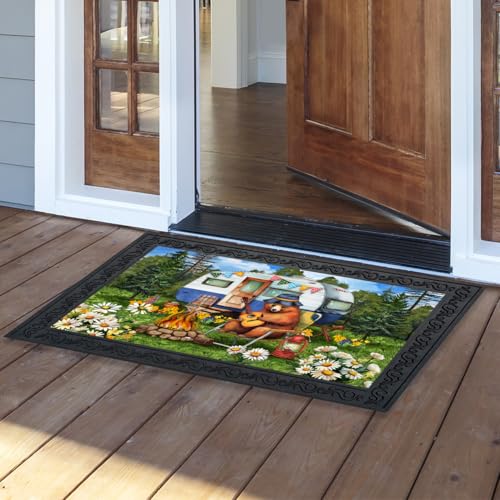 Briarwood Lane Camping Bear Doormat - color: Camping Bear