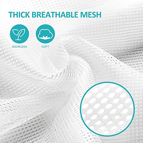 Mesh Laundry Bags with Adjustable Shoulder Strap, 24" x 36" Heavy Duty Nylon, Drawstring Closure, 3-Pack, Mixed Colors - color: White,Yellow,Green-1