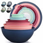 Zulay Kitchen 12 Piece Plastic Mixing Bowls with Leak-Proof Lids Set - Microwave and Freezer Safe Kitchen Mixing Bowls for Preparing, Serving and Storing - Large Nesting Bowls (Cotton Candy Ombre) - color: Cotton Candy