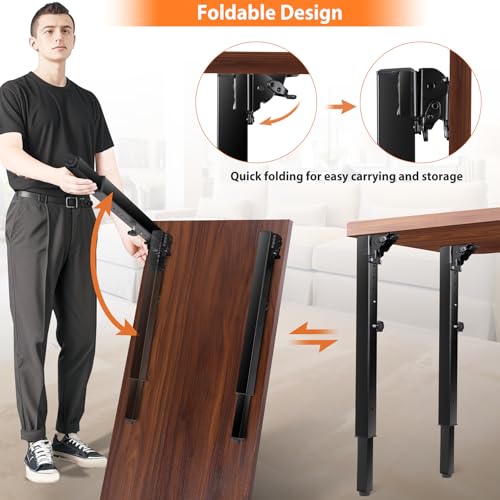 Folding Square Table Legs 2 PCS for Outdoor Camper, RV | Adjustable Height 25”- 34” DIY Desk Legs, Foldable Furniture Legs for Coffee Dinner Table, Tabletops, Kitchen - size: Adjustable Height - 25”- 34”
