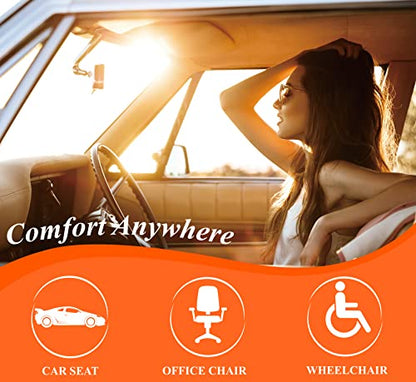 kingphenix Premium Car Seat Cushion, Memory Foam Driver Seat Cushion to Improve Driving View- Coccyx & Lower Back Pain Relief - Seat Cushion for Car, Truck, Office Chair (Leather Brown) - color: Leather Brown