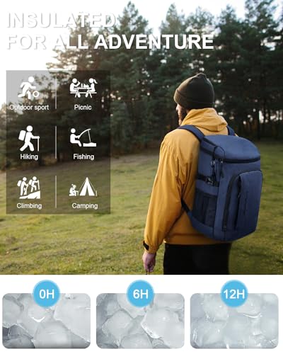 Capolo 36/45 Cans Cooler Backpack Insulated Waterproof for Women Men Lunch Backpack Coolers Leak Proof Soft Cooler Bags - color: Blue, size: 36 Cans