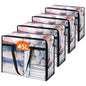 Lifewit 4 Pack Clear Clothes Storage Bags, 45L Plastic Blanket Storage Bag, Vinyl Foldable Moving Bags with Zipper, Closet Organizers and Storage Containers for Bedding, Duvet, Comforter - size: 45L