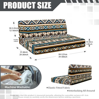 Aztec Pattern RV Dinette Cushion Covers (1 Bench Cover & 1 Backrest Cover), Washable RV Sofa Seat Slipcovers Replacement - color: Aztec Pattern