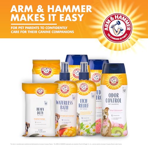 Arm & Hammer for Pets Super Deodorizing Dog Spray with Baking Soda for Odor Control Freshens Coat Between Baths pH Balanced Formula for Dogs Kiwi Blossom 8 FL OZ 2 Pack Dogs and Puppies Daily