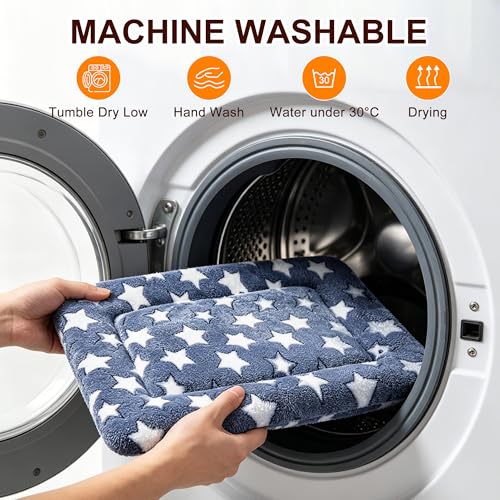 Dog Bed Mat, Reversible Crate Pad & Cute Dog Bed - Machine Washable Kennel Mat with Ultra Soft for Medium Dogs - color: Dark Blue Stars, size: 30"L*20"W*1.5"Th