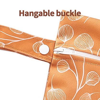 Happy Flute 3 Set Wet Bag Storage Bag Waterproof Washable for Baby | Travel Bags, Beach, Pool, Gym Bag for Swimsuits & Wet Clothes (Dandelion) - color: Dandelion