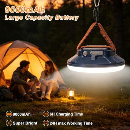 CREATE BRIGHT Camping Lights, Tent Lights for Camping, Rechargeable LED Camping Lantern with 4 Light Modes & Tripod Mount , Waterproof Tent Light for Emergency, Outdoor, Photography, Repair, Hurricane - color: navy blue