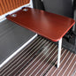 Foldable Rv Table with 2 Cup Slots, Wall Mount Folding Picnic Table Space-Saving Computer Desk Workstation, Wood Camper Table for RV, Home Office, Bedroom or Kitchen, Mahogany - color: Mahogany