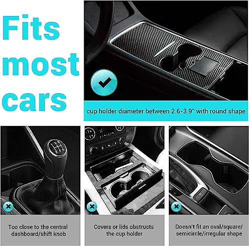 Kelofam Larger Cup Holder Tray, 10 inch Car Food Tray for Eating, Detachable 3 in 1 Car Cup Holder Expander and 360° Rotating Car Cup Holder Tray Table with Phone Holder, Road Trip Essentials