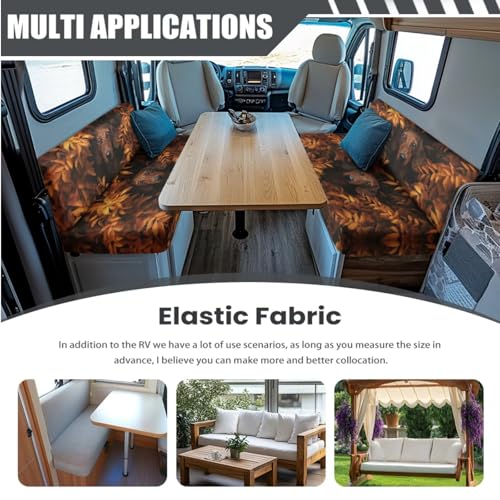 Dachshund Fallen Leaves RV Dinette Cushion Covers Wear-Resistan Camper Cushion Slipcover Elastic 2 Seat Sofa Chair Covers 1 Backrest Cover 1 Bench Cover and 1 Pillowcase - color: Dachshund Fallen Leaves
