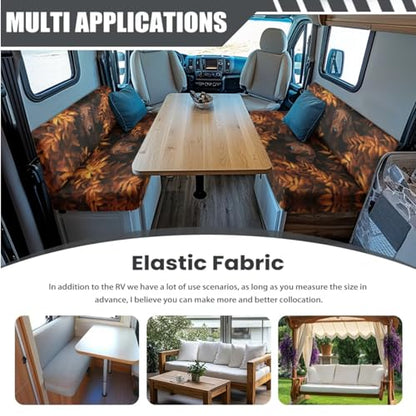 Dachshund Fallen Leaves RV Dinette Cushion Covers Wear-Resistan Camper Cushion Slipcover Elastic 2 Seat Sofa Chair Covers 1 Backrest Cover 1 Bench Cover and 1 Pillowcase - color: Dachshund Fallen Leaves