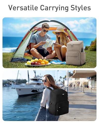 TOURIT Insulated Backpack Cooler: 30 Cans Waterproof Leakproof Soft Cooler Bag Beach Travel Picnic Camping - color: Black, style: 30 Cans 1.0