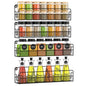 Wall Mounted Spice Rack Organizer, Pantry Door Organizer & Hanging Storage Baskets, Metal Spice Shelf for Kitchen Cabinet, 2 Depth Sizes Hold Large Jars to Nail Polish Bottles, 4 Pack - size: 4 Tier