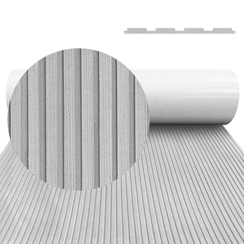 Boat Flooring EVA Foam Boat Decking Camo 94"x45"/35"/23" Non-Slip Boat Mat Self-Adhesive Foam Boat Deck Flooring Carpet Mat Rolls for Kayak Deck Boat Yacht Flooring Motorboat - color: D-Light Grey, size: 94.5x16.2"-10.6sqft