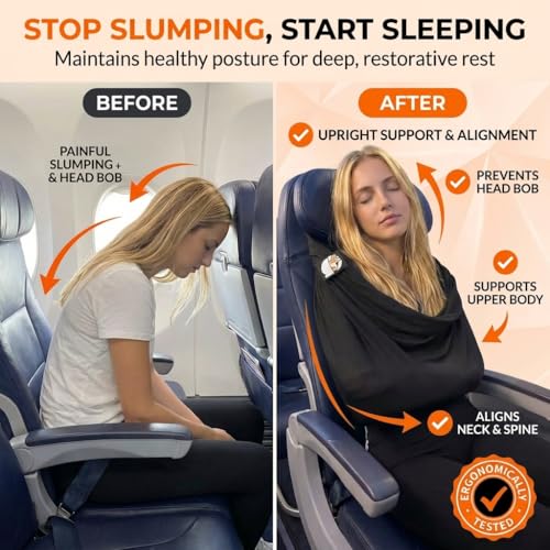 The Slyng-Premium Travel Blanket System – Airplane Sleep Support, Blanket Body Sling for Deep Sleep | Ultra-Soft, Breathable, Compact Carry-On Travel Essential for Long Flights and Car Road Trips - size: 1-pack