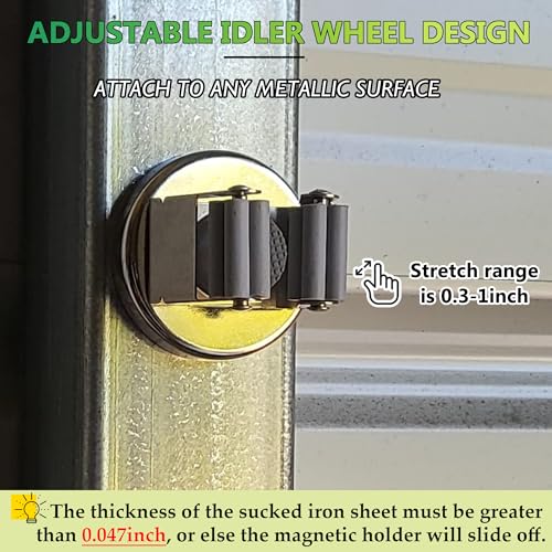 ULIBERMAGNET Magnetic Mop Broom Holder,Heavy Duty Movable Magnetic Tools Holder,Anti-Slip Magnet Mounted Utility Storage Mop Shovel Hanger for Garage, Kitchen, Laundry, Garden(8 Pack/Silver) - style: 10LB 8PCS Magnetic Mop Holder