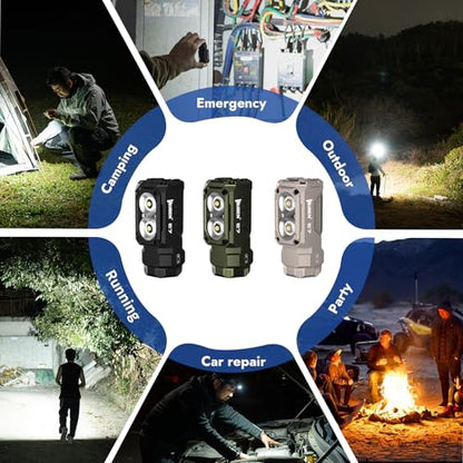 WUBEN E7 1800 Lumen Rechargeable Mini Flashlight with Magnet - Super Bright 6 Modes EDC Flashlight, Typ-C Rechargeable LED; IP68 Pocket Flashlight for Headlamp Use, Rescue, Camping - color: Black LBG