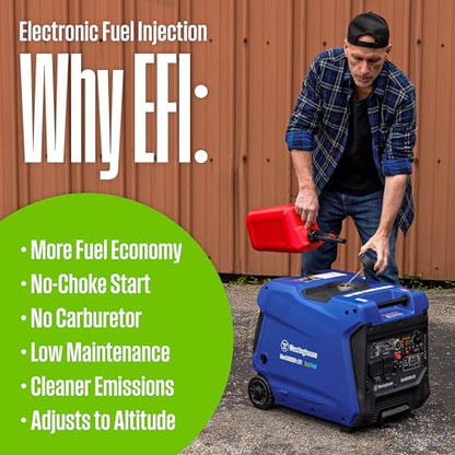 Westinghouse 5000 Peak Watt Super Quiet Dual Fuel Portable Inverter EFI Generator, Remote Electric Start, Gas & Propane Powered, RV Ready, CO Sensor, Parallel Capable, CARB Compliant - style: 5000 Watts - Dual Fuel EFI - Remote Start - CO Sensor