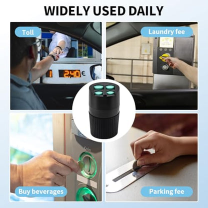 4-Slot Car Coin Holder, Large Capacity Coin Organizer, Universal Car Coi-n Dispenser Storage for Cup Holder, Change Holder Compatible with Most Vehicles & Trucks(Color:Black)