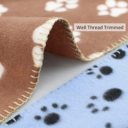 Comsmart Pet Blanket Dog Cat Soft Fleece Blankets Sleep Mat Pad Bed Cover with Paw Print for Kitten Puppy and Other Small Animals, 6 Pack of 39x31 Inches - size: 6 Pack of 39x31 Inches