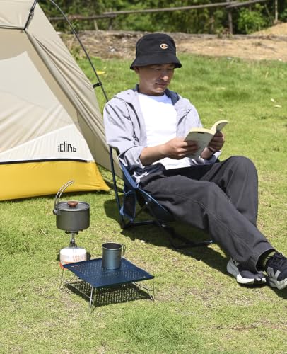 iClimb Mini Solo Folding Table Ultralight Compact for Backpacking Camping Hiking Beach Picnic (Gunmetal, Mini) - color: Gunmetal, size: Mini