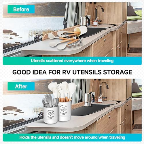 ESUDNT Magnetic RV Utensil Holder, Camper Essentials, RV Kitchen Accessories Must Haves Organization for Inside, RV Storage and Organization Ideas (2 Pack)