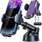 HTU 2026 Ultimate Best【True Military-Grade & Safety Cert】Car Phone Holder【Upgraded 360 Rotation & 100+LBS Strongest Suction】5-in-1 Truck Windshield Dashboard Vent Mount Stand for iPhone Android,Purple - color: Purple