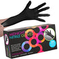 FRAMAR Powder Free Nitrile Gloves Medium – 12 INCH Black Gloves Disposable Latex Free, Guantes De Nitrile, For Hair Dye, Cleaning, Tattoo – Extra Durable & Resistant – 100 Pack - size: Medium (Pack of 100)