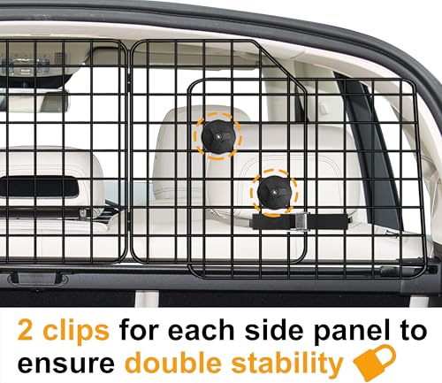 Dog Car Barrier for SUVs, Van, Vehicles, Adjustable Large Pet Barriers, Universal Fit Heavy-Duty Wire Mesh Dog Guard, Pet Divider Gate for Truck Cargo Area, Safety Car Divider, 61.9 Inches - size: 61.9 Inch