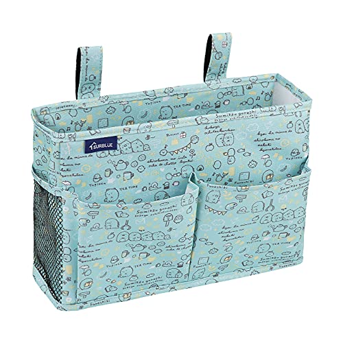 Surblue Bedside Caddy Hanging Bed Organizer Storage Bag Pocket for Bunk and Hospital Beds, College Dorm Rooms Baby Bed Rails,Camp Chiars，Wheelchair Side Bag，4 Pockets and 2 Hooks (Cartoon) - color: Z-Cartoon, size: Small