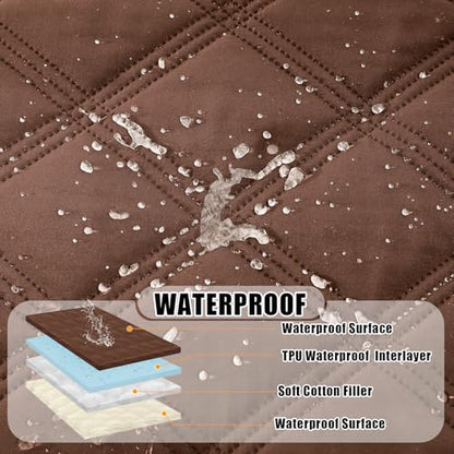 Smiry Waterproof Dog Bed Cover Blanket 40x50, Soft Reversible Pet Blanket, Washable Leakproof Cats Dogs Couch Cover for Sofa, Couch, Furniture, Brown/Beige - color: Brown/Beige, size: 40x50 Inch