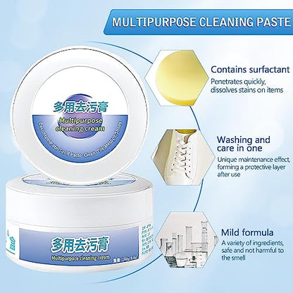 RUOQI Multi-Functional Cleaning and Stain Removal Cream With Sponge, 2023 New Multipurpose Cleaning Cream, White Shoe Cleaning Cream, White Shoe Cleaner, Decontaminate Solid Paste