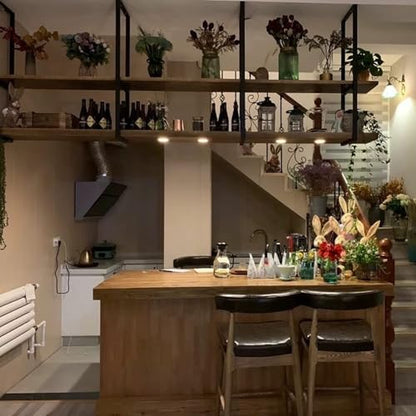 Floating Shelves，Ceiling Shelf Brackets 2 Layer，Wall-Mounted Decorative Rack for Bar Restaurant，Hanging，Easy to Install(Size:80 * 30 * 60cm(31 * 12 * 24IN)) - size: 80*30*60cm(31*12*24IN)