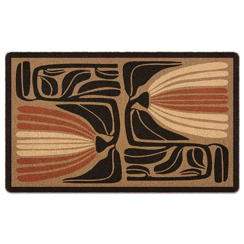 Boho Floral Door Mat Doormat, Abstract Minimalist Flower Welcome Front Door Mat Indoor Outdoor Entrance, Boho Artificial Coir Doormats Rugs for Porch Entryway Home Decor 30x17in - color: Floral-12